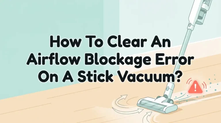 How To Clear An Airflow Blockage Error On A Stick Vacuum?